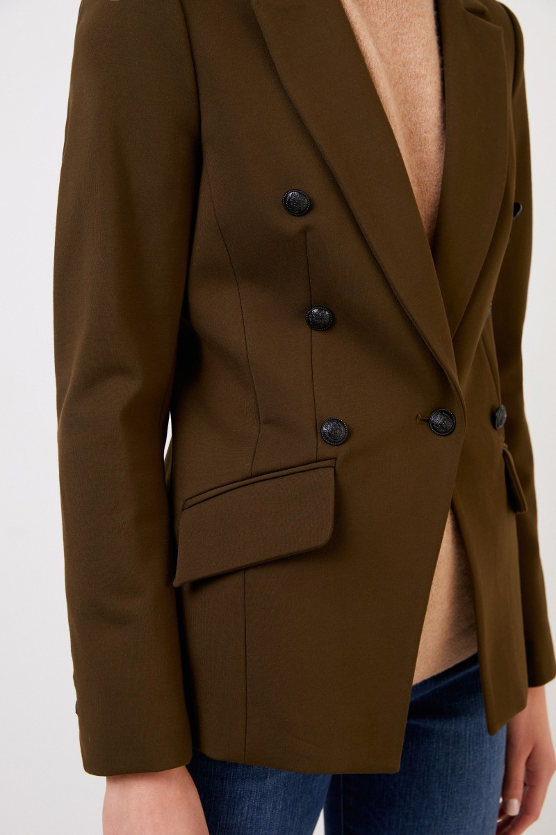Steffen Schraut Taillierter Blazer mit Logo-Knöpfen Khaki