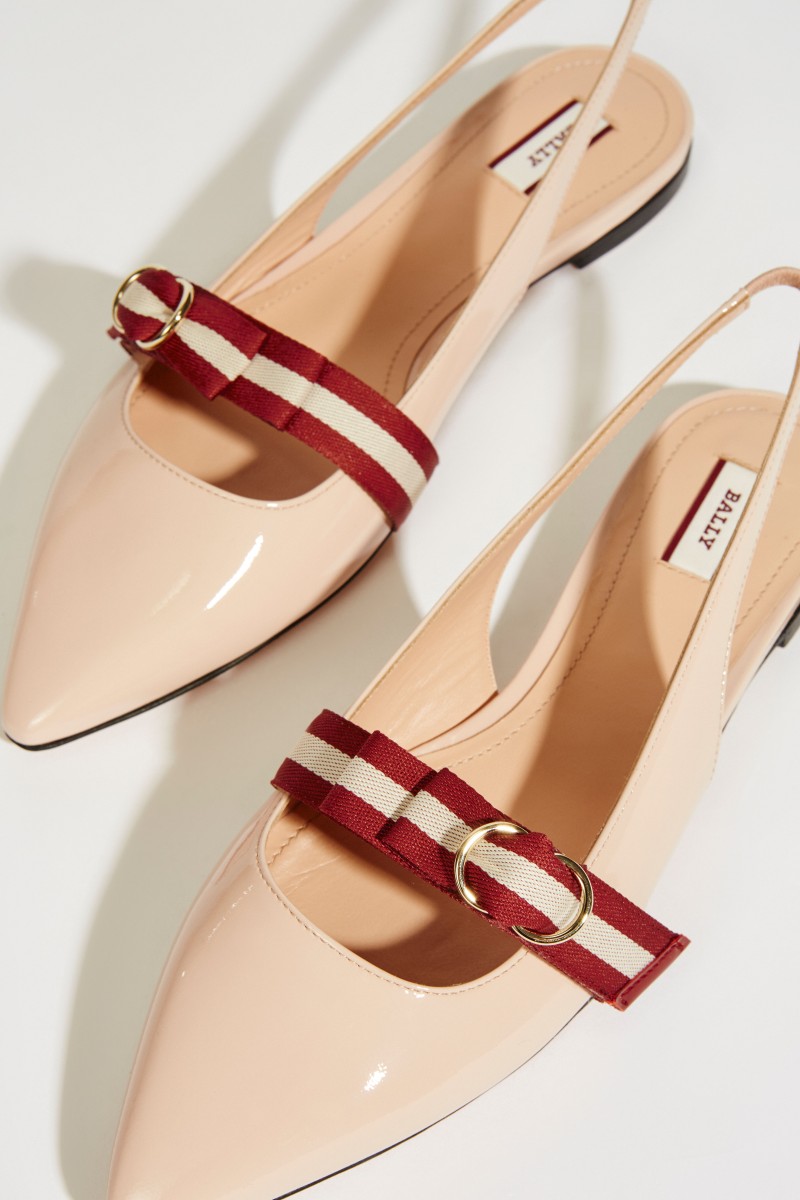 Spitzer Lackleder-Flat 'Ali' Rosé