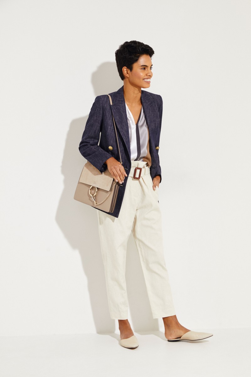 Denim-Blazer mit Logo-Knöpfen Blau