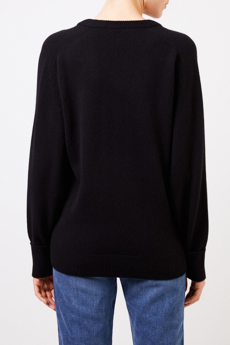 Chloé Cashmere-Pullover mit V-Neck Schwarz