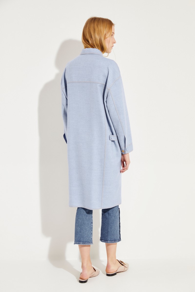 Cashmere-Mantel Blau