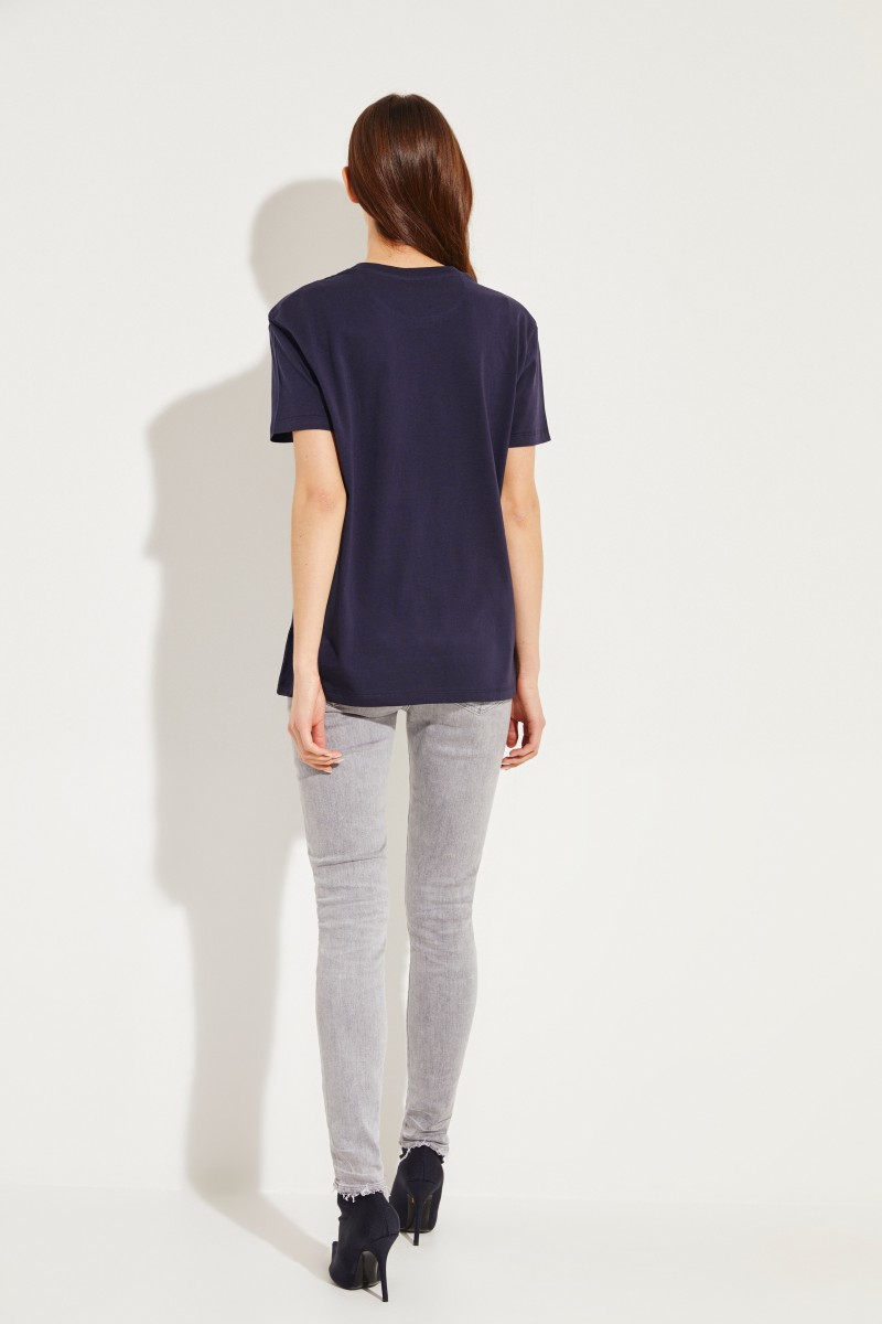 T-Shirt mit VLTN-Logo Marineblau