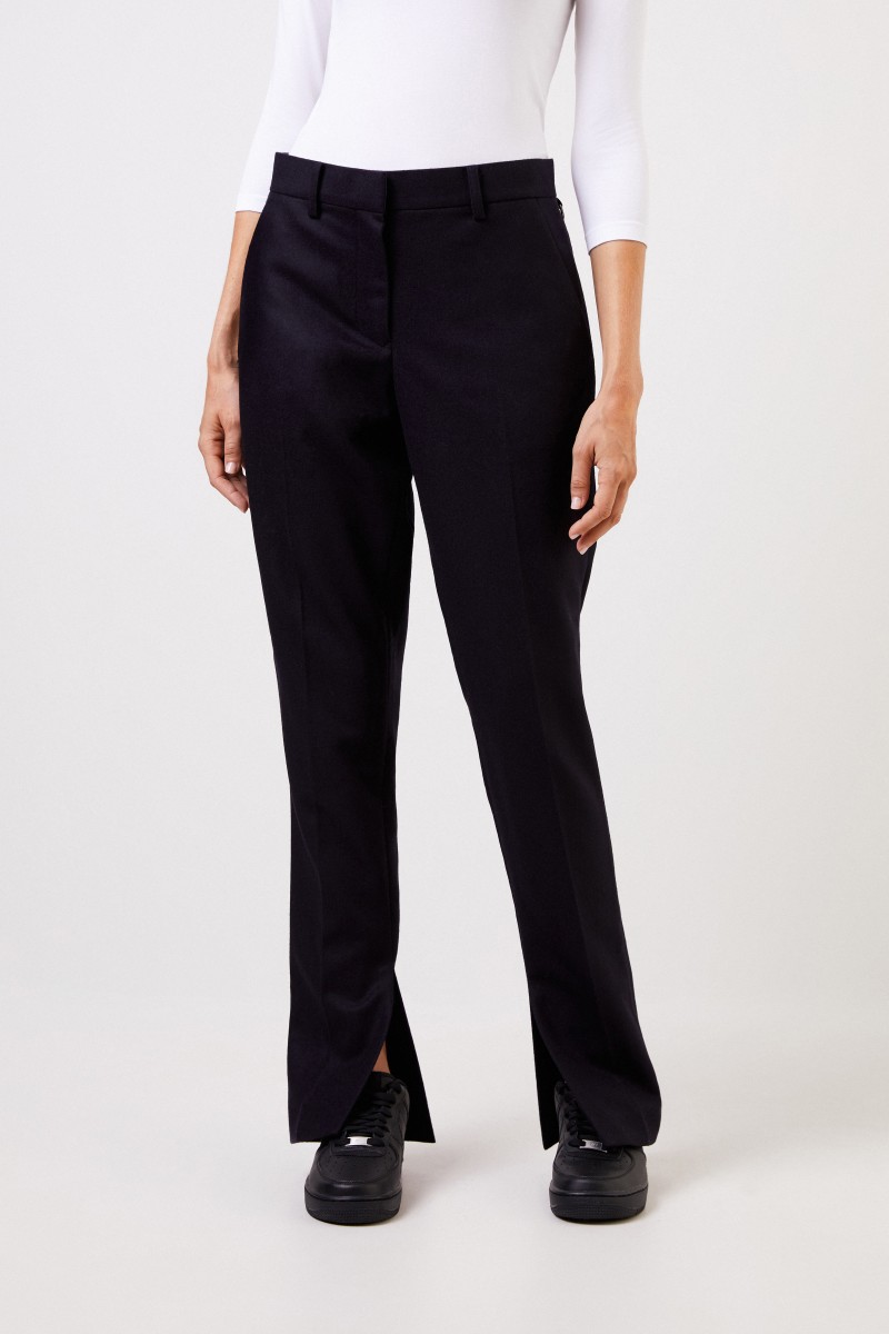 Sacai Woll-Hose mit Detail Marineblau