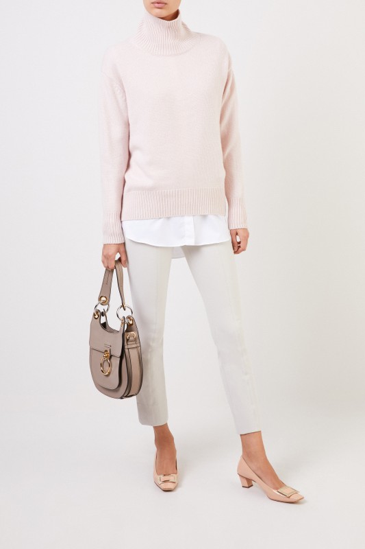 Allude Cashmere-Pullover mit Turtleneck Rosé