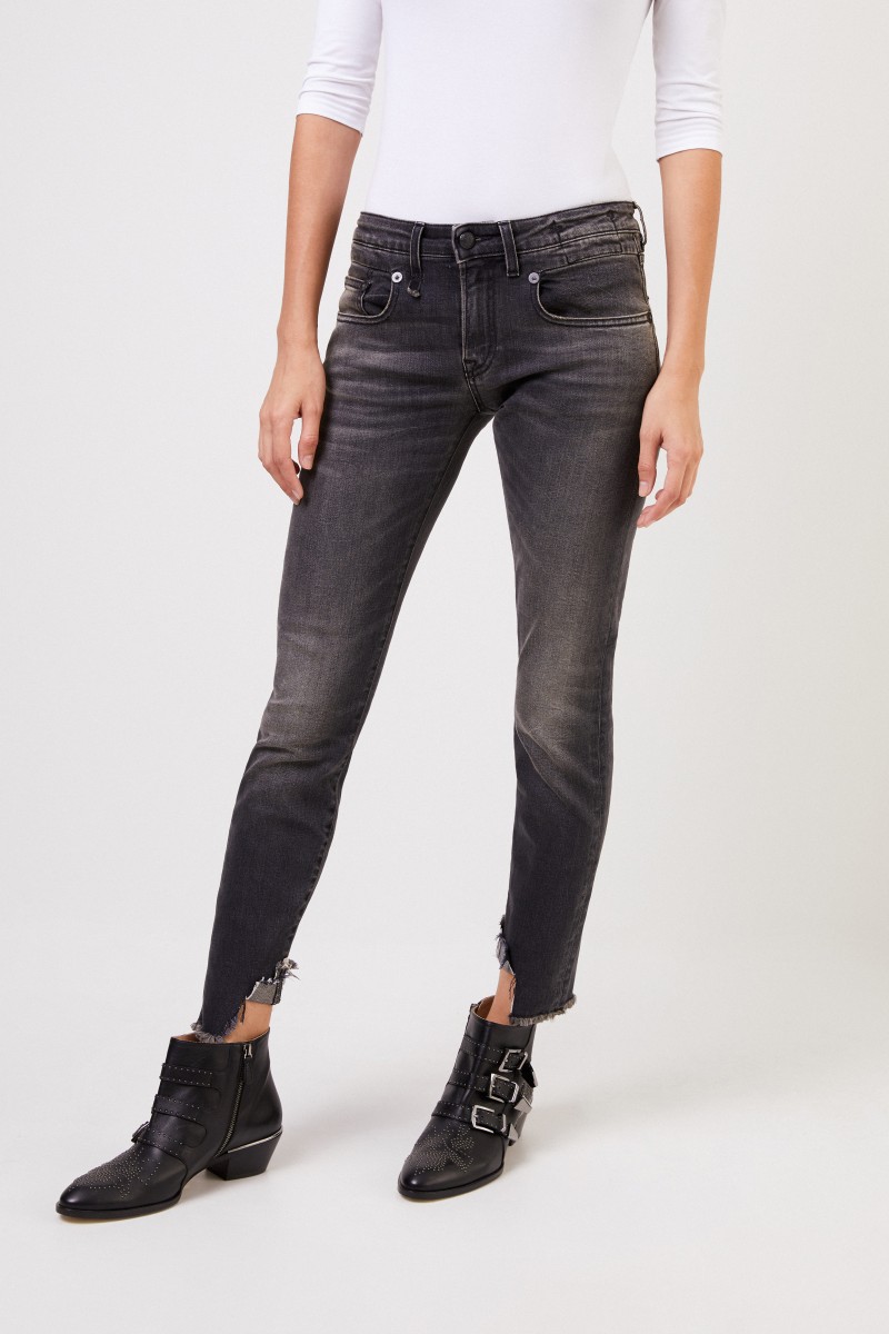 R13 Skinny-Jeans 'Boy Skinny' Anthrazit