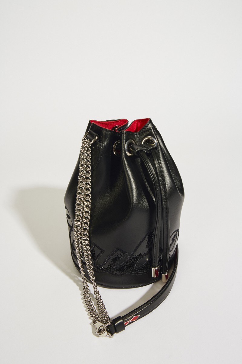 Leder-Beuteltasche 'Marie Jane' Schwarz