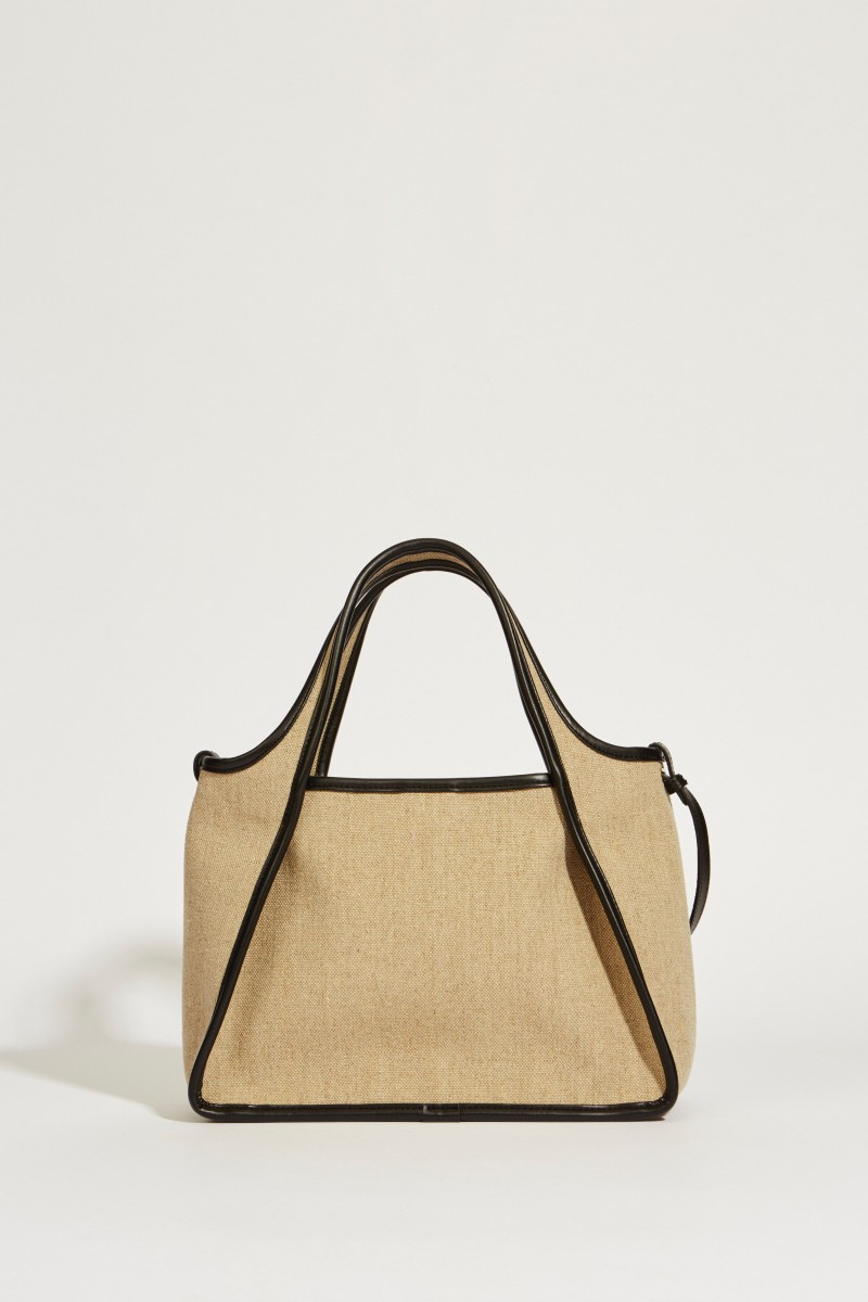 Umhängetasche mit Logo Beige/Schwarz