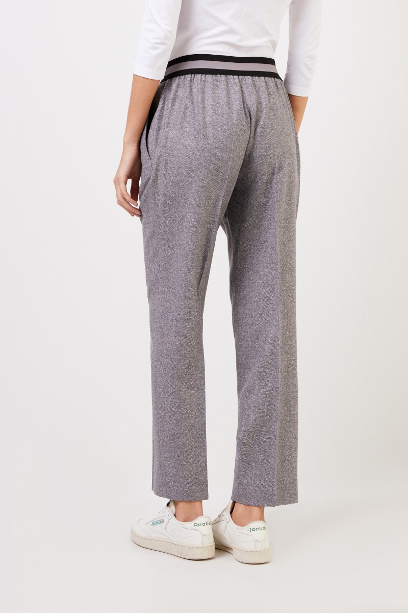 Iris von Arnim Gabardinehose 'Janna' mit Gummibund Grau