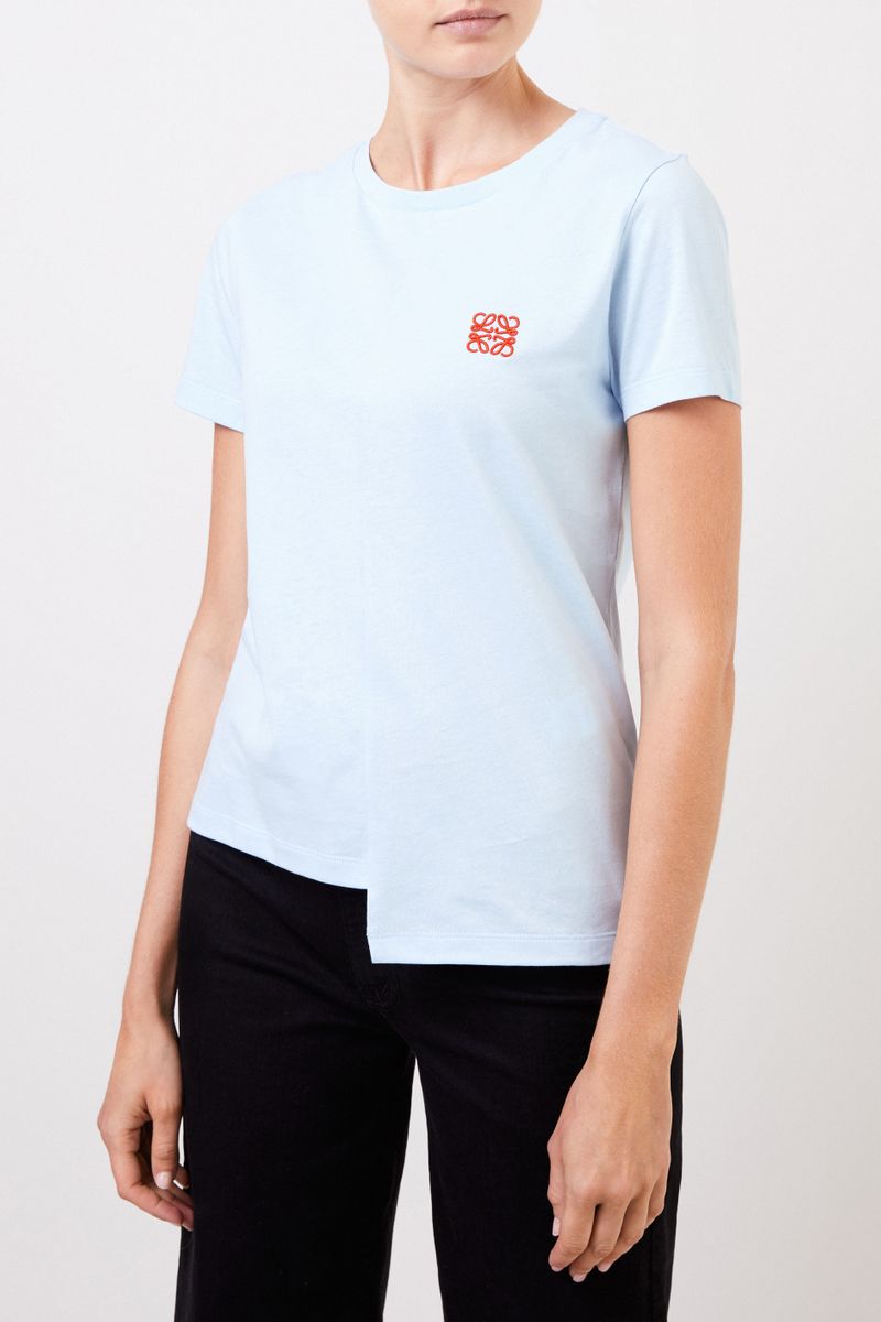 Baumwoll-Shirt mit Logo Blau