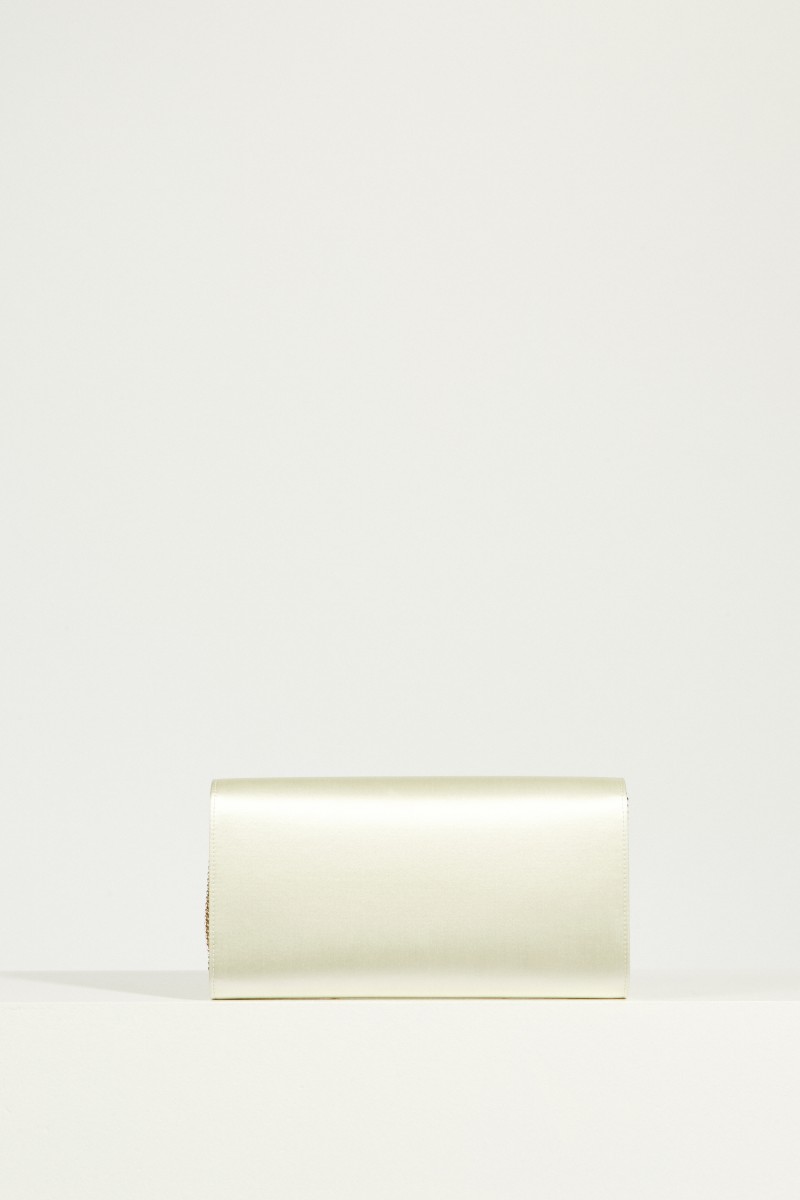 Satin-Clutch Crème