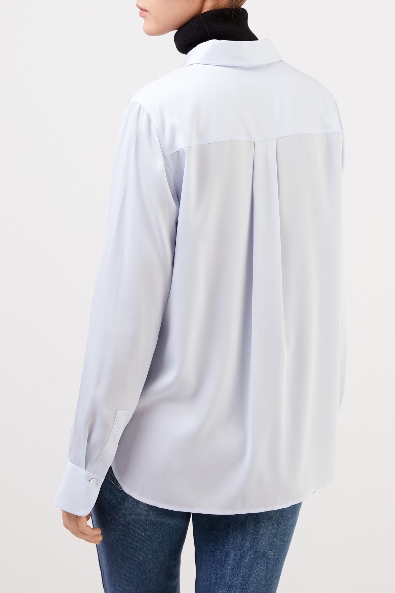 Vince Klassische Seidenbluse Hellblau