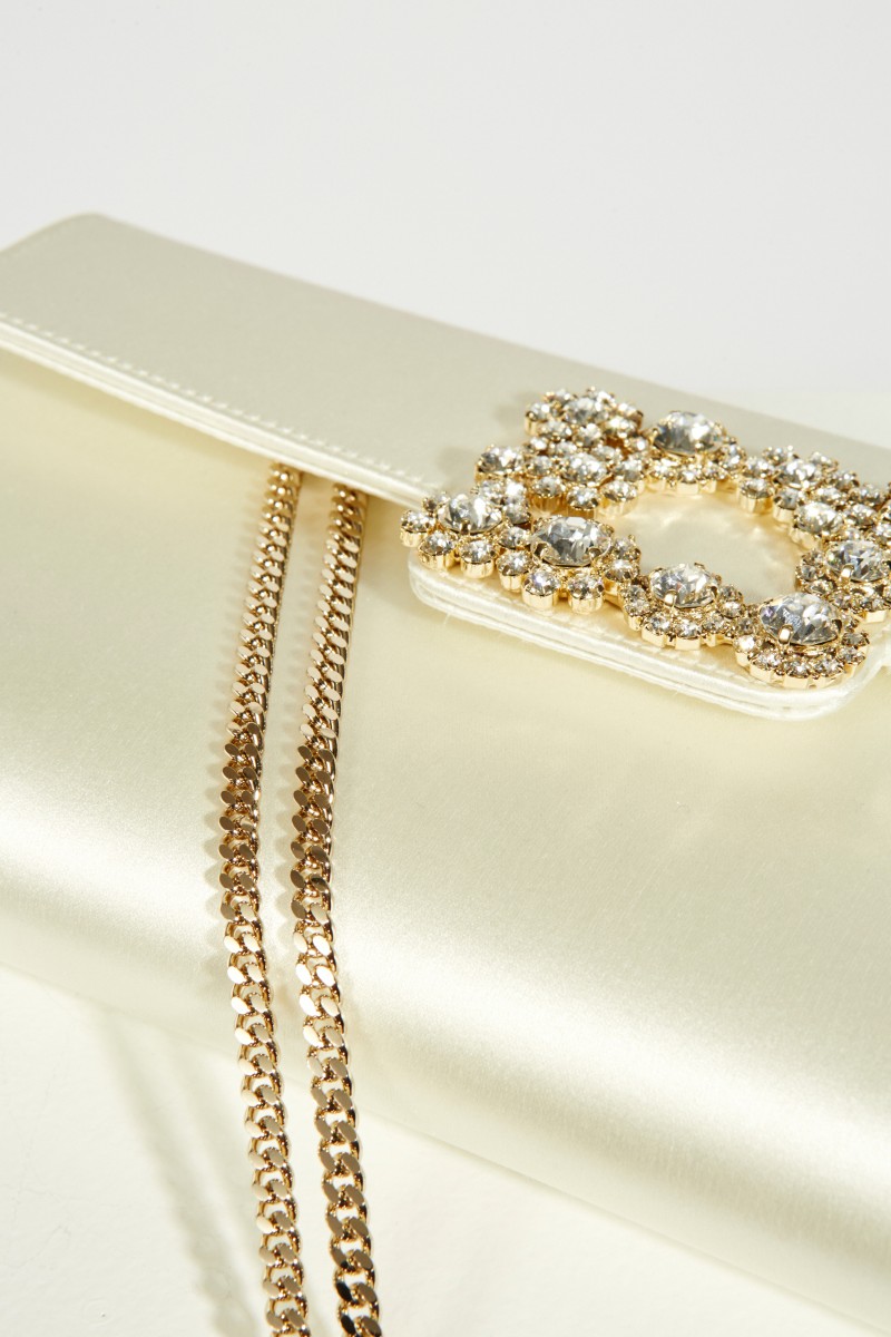 Satin-Clutch Crème