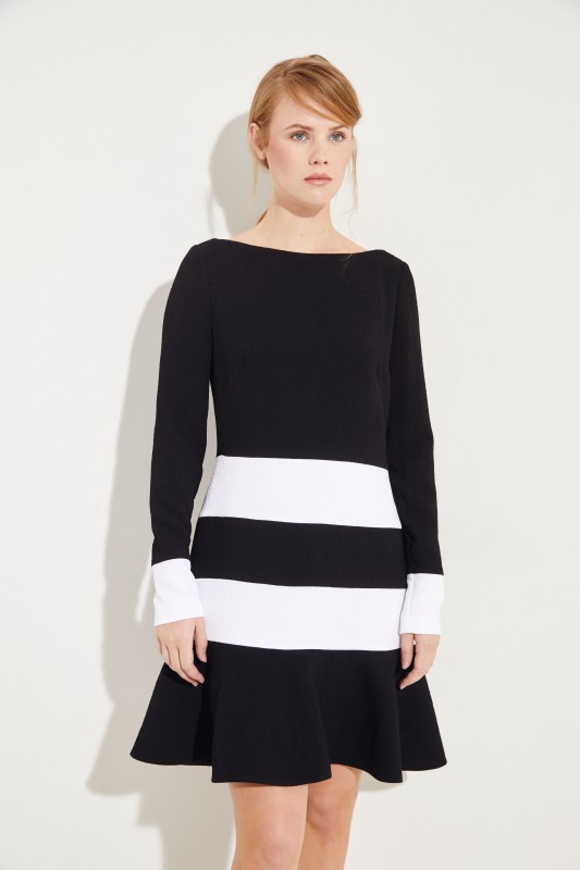 Black and White Stripe Cocktail Dress