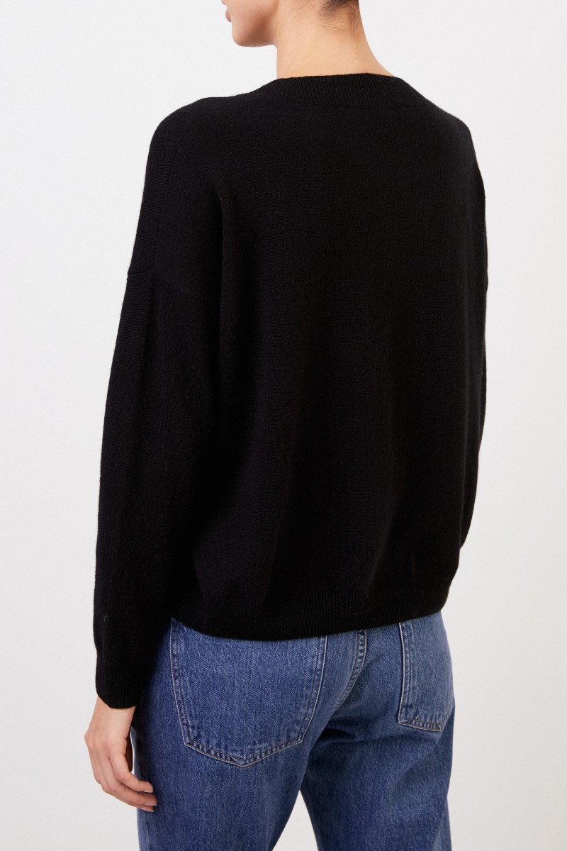 Cashmere-Pullover 'Calanna' mit Rundhals Schwarz