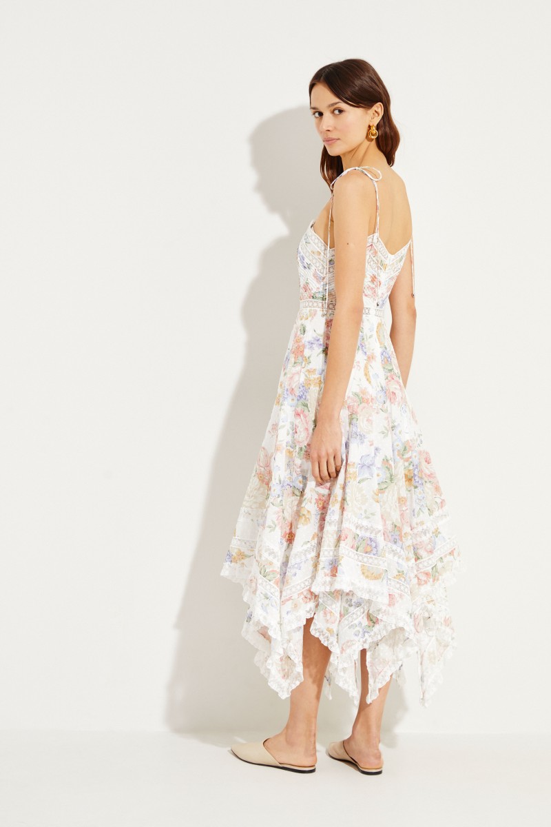 Zimmermann Langes Kleid mit asymmetrischem Saum Multi