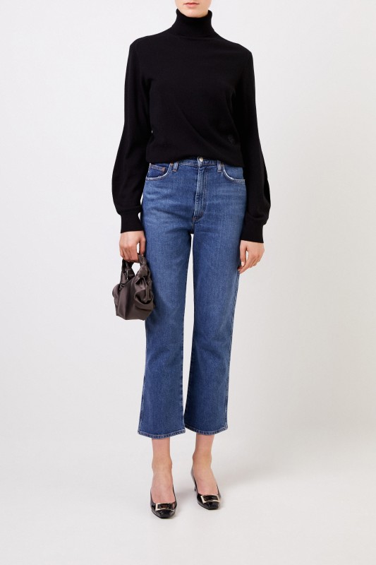 Cashmere-Rollkragenpullover Schwarz