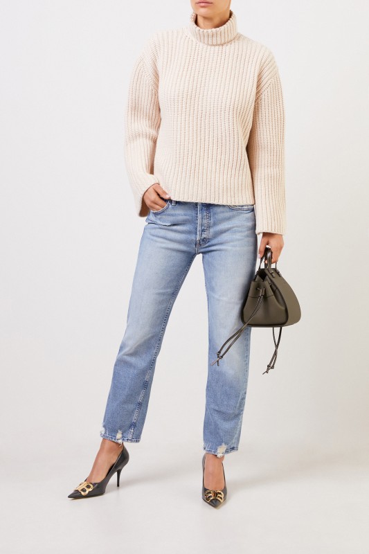 Loewe Cashmere-Pullover mit Rücken-Detail Beige