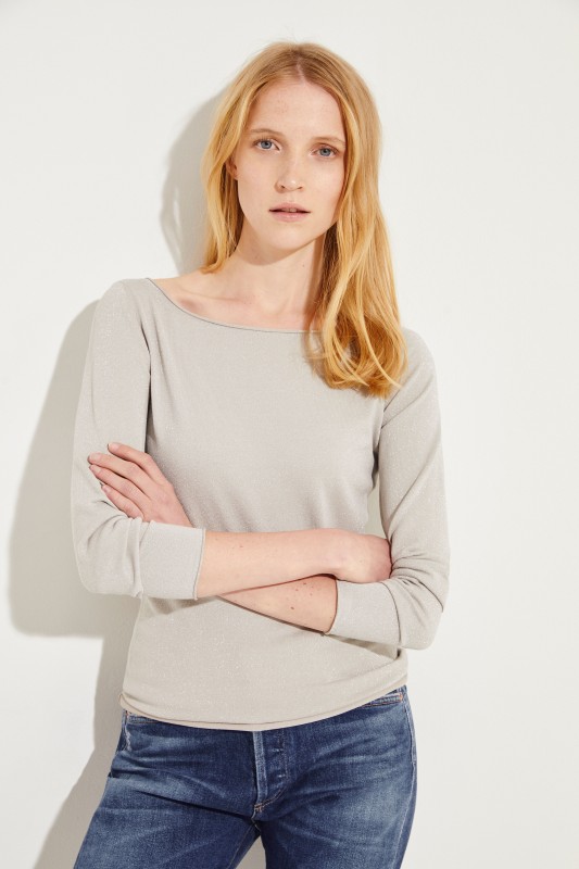 Pullover mit Lurexdetails Grau