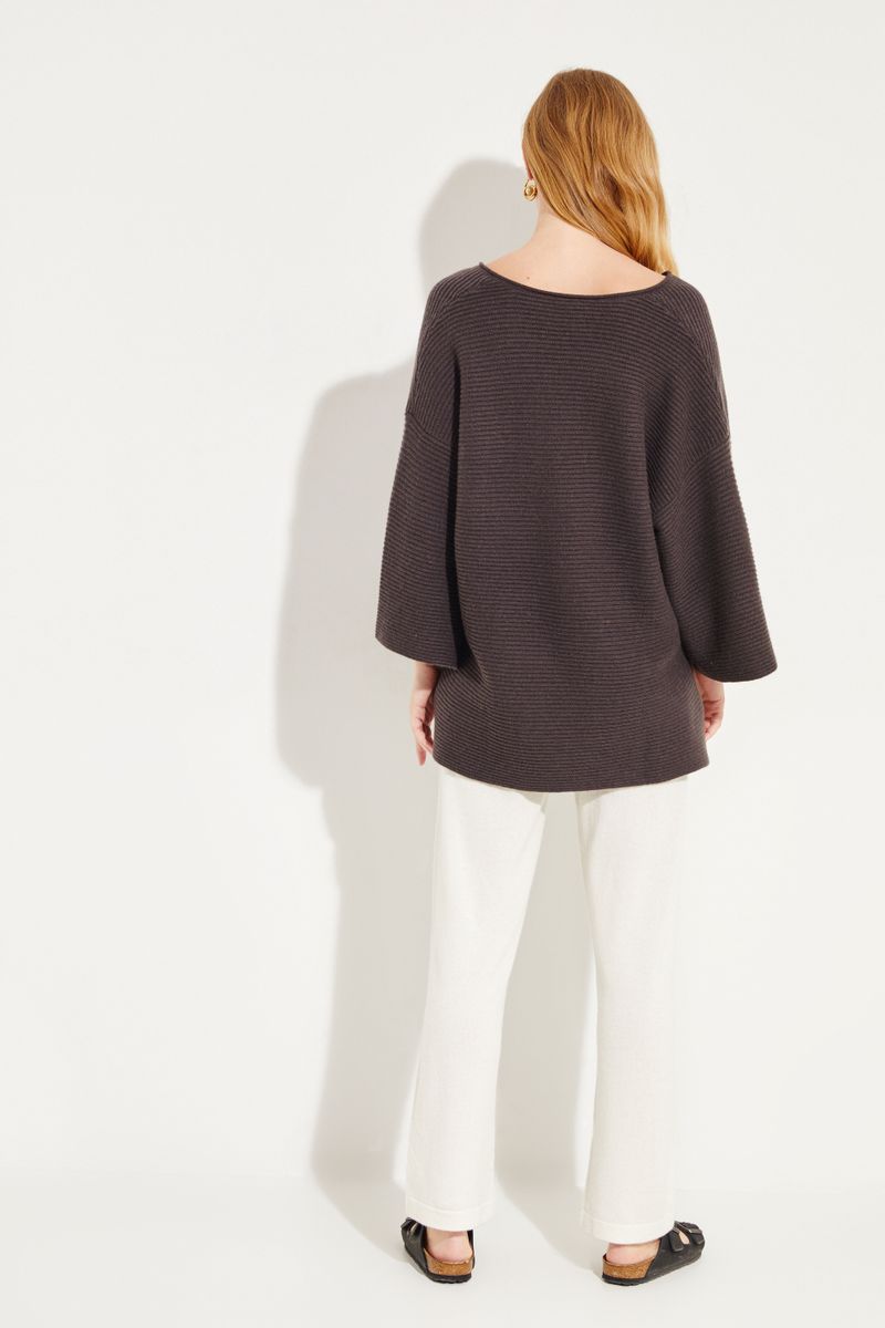 Oversize Woll-Cashmere-Pullover Braun