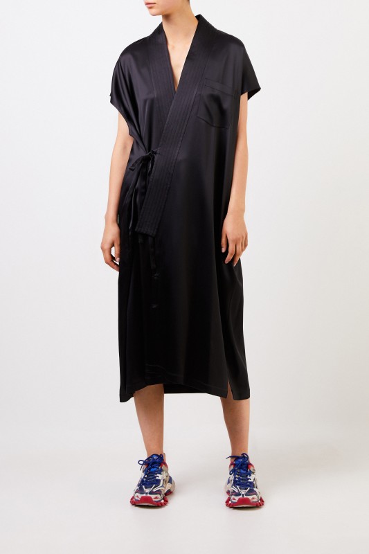 Balenciaga Langes Wickelkleid Schwarz