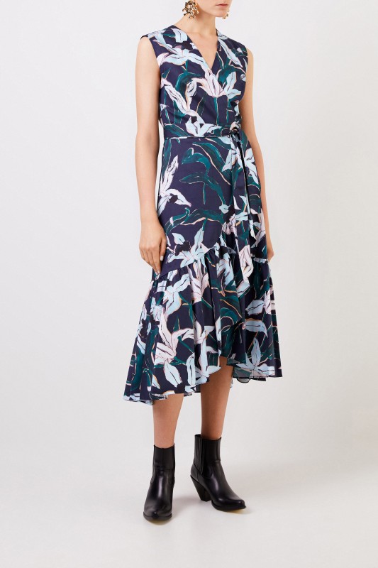 Wickelkelid mit Allover-Print Multi