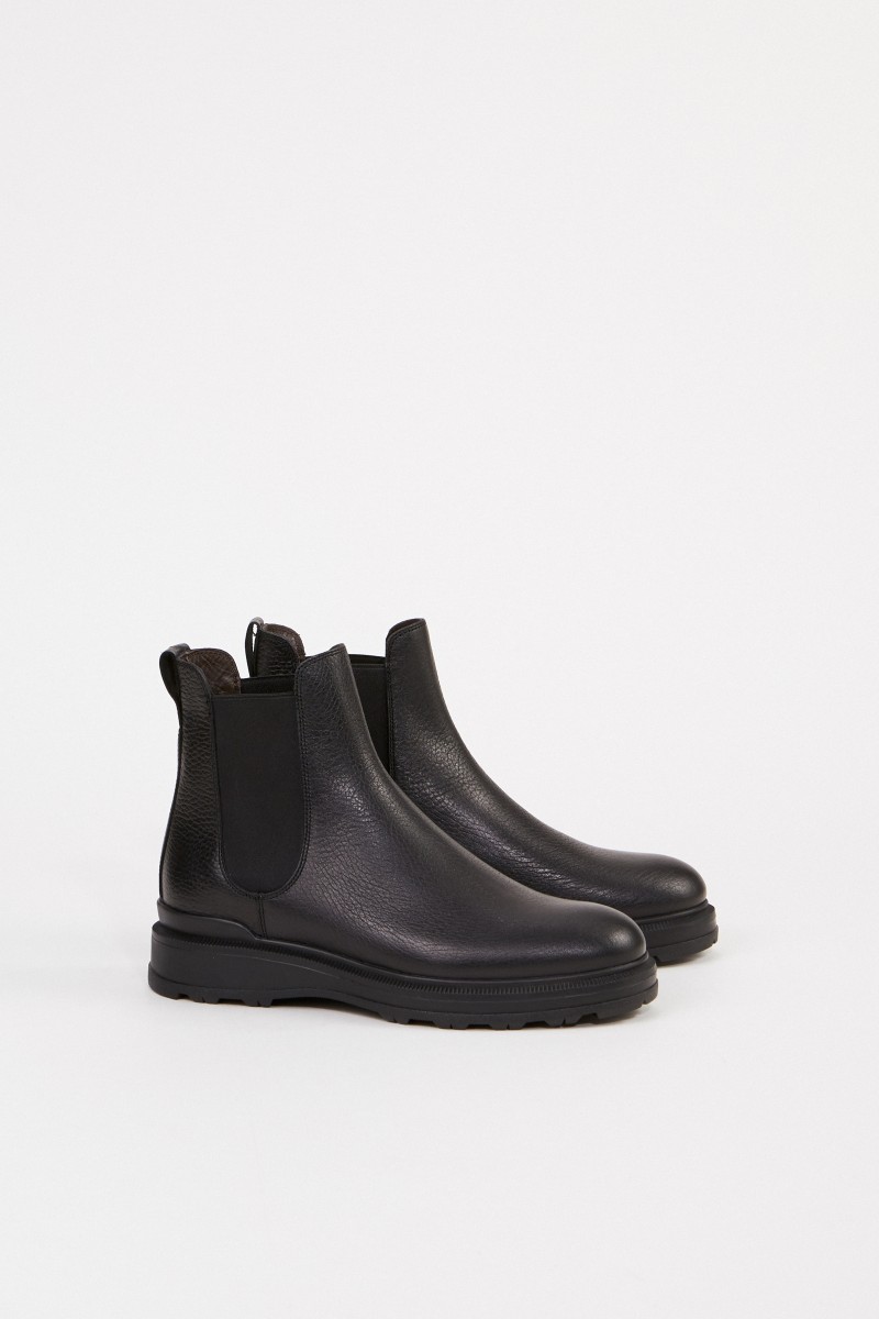 Woolrich Leder-Chelsea Boots Schwarz
