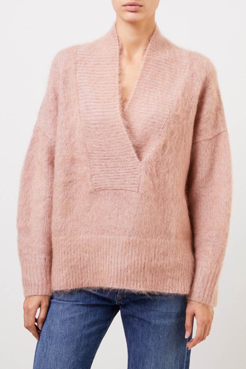 Agnona Woll-Cashmere Pullover Rosé