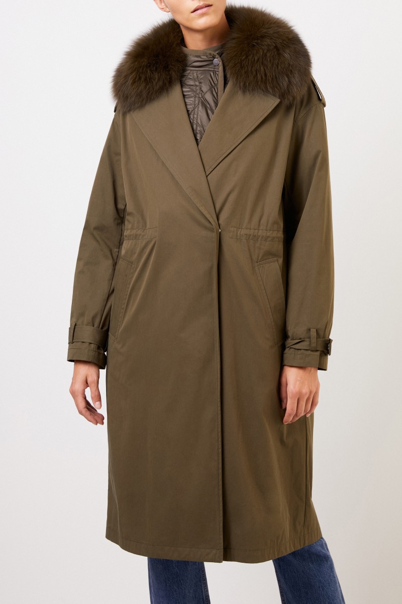 Army by Yves Salomon 2 in1 Parka mit Pelzkragen Khaki