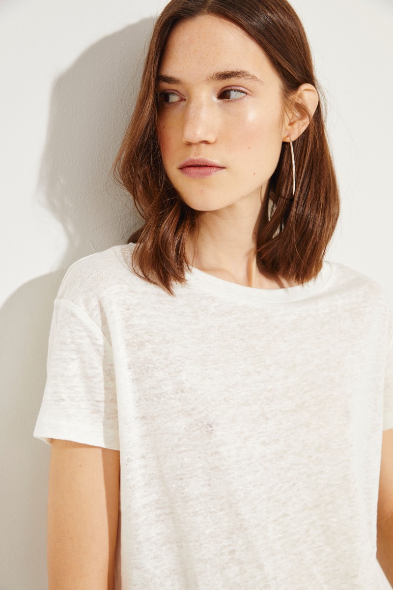 Leinen-Shirt 'Eldora' Weiß
