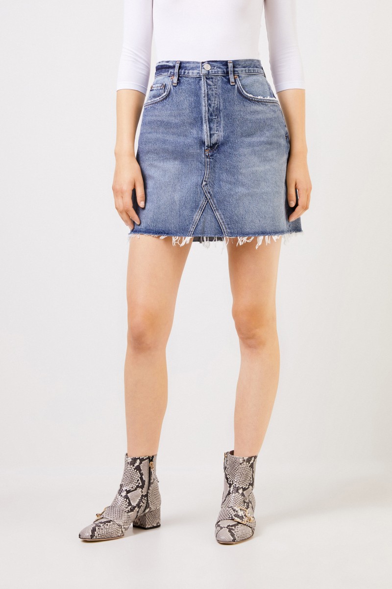 AGOLDE Kurzer Jeansrock 'Ada' Hellblau
