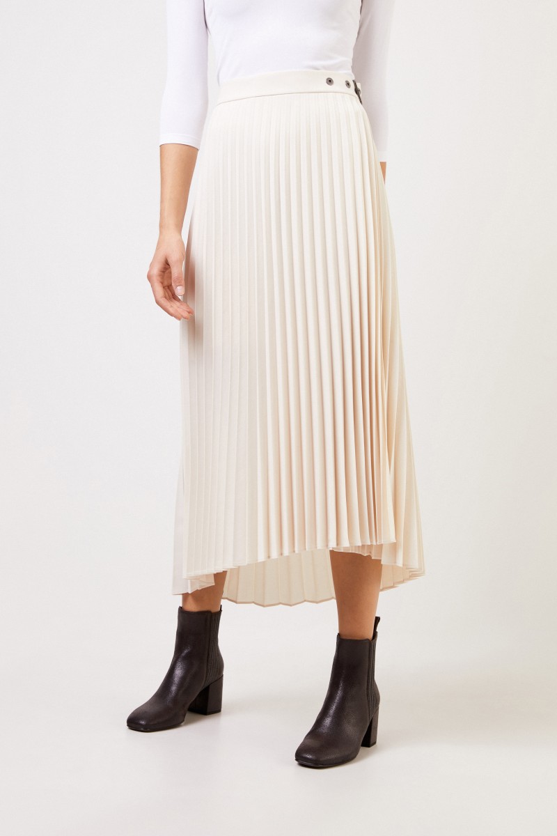 Brunello Cucinelli Plissee-Wickelrock mit Gürtel Beige