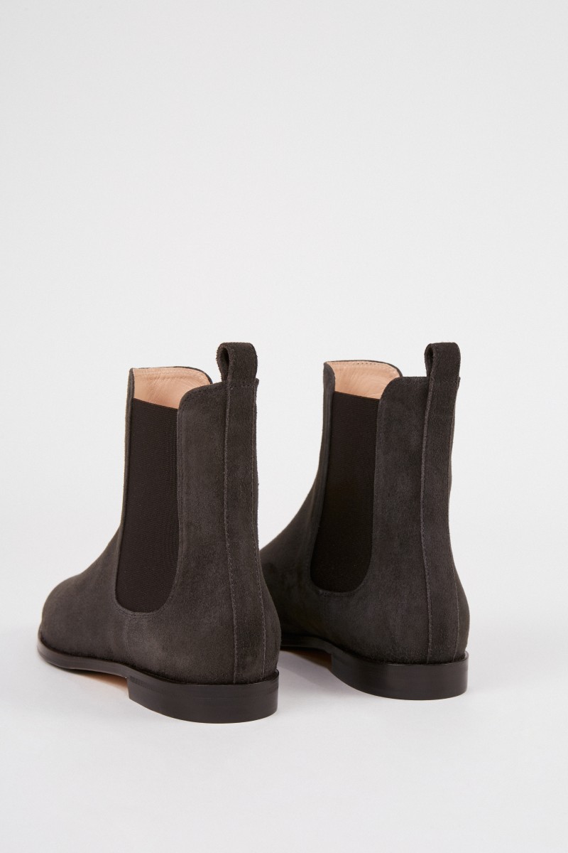 Veloursleder-Chelsea-Boot Anthrazit