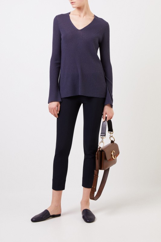 Vince Woll-Cashmere-Pullover Taubenblau
