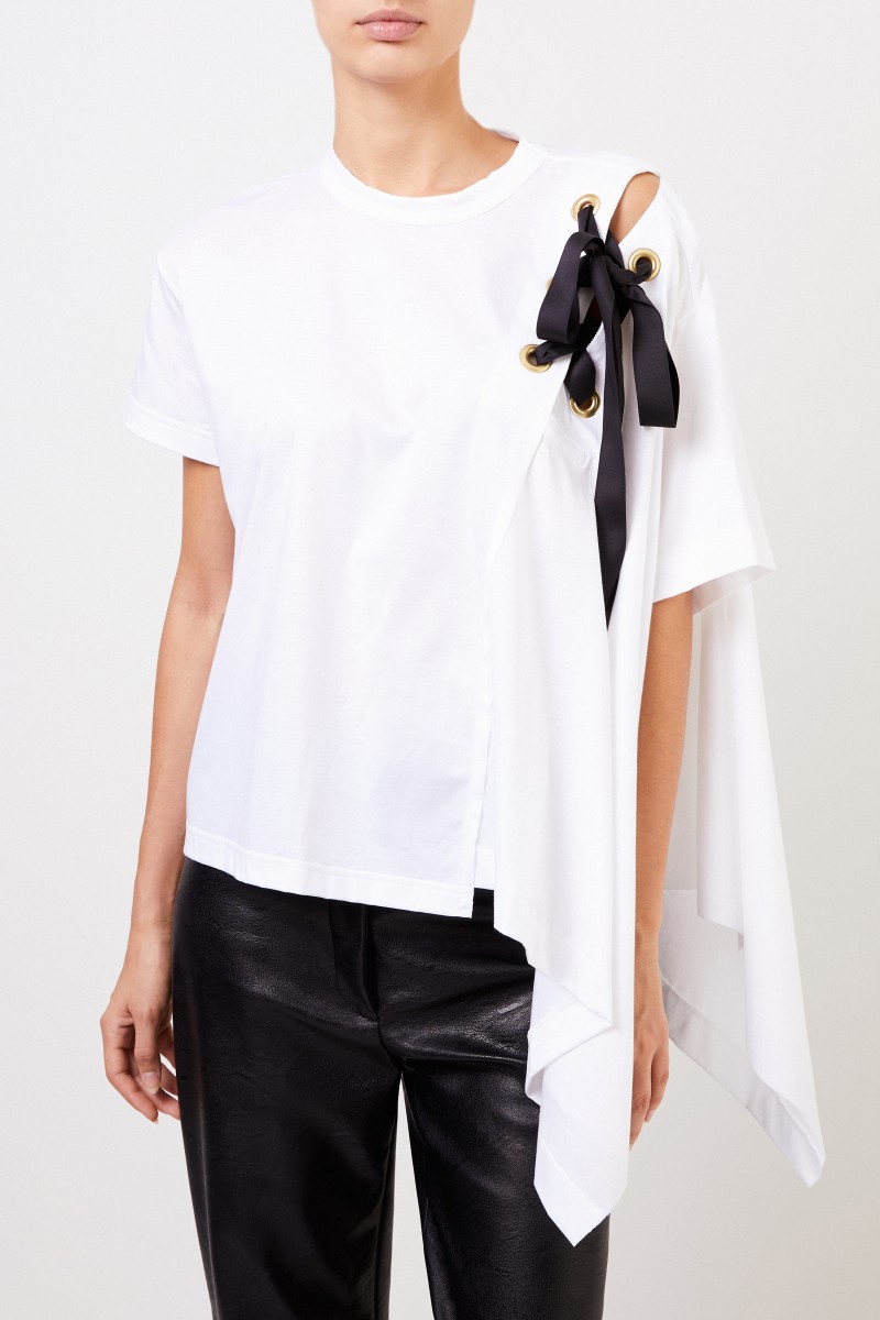 Bluse mit Bindedetails Weiß