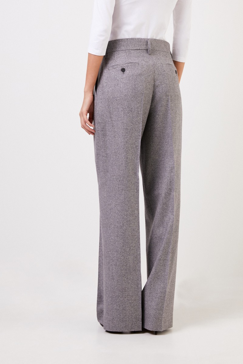 Iris von Arnim Woll-Seiden-Gabardinehose 'Jovell' Grau