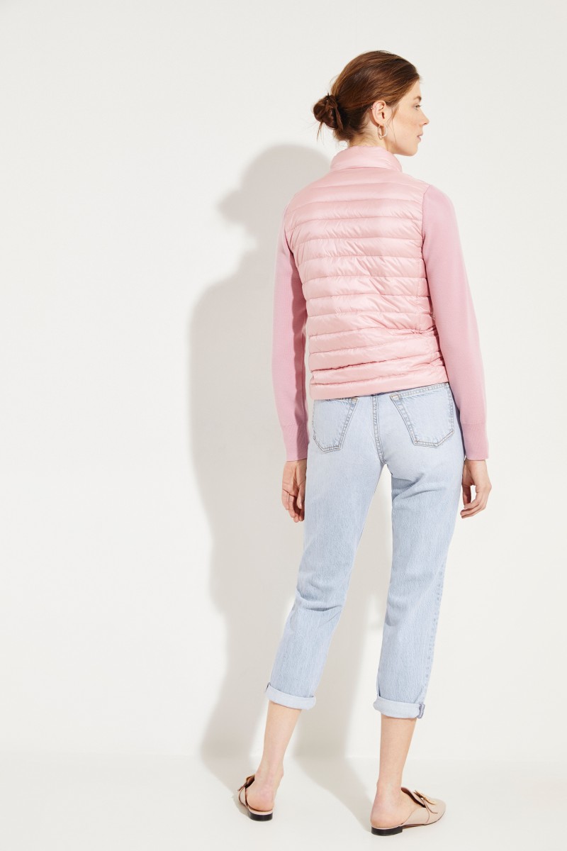 Daunen-Strickjacke Rosé