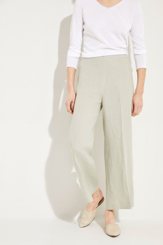 Weite-Leinenhose Salbei