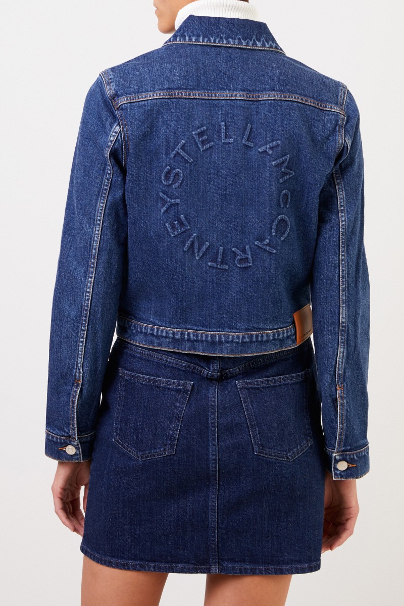 Stella McCartney Kurze Jeansjacke Blau