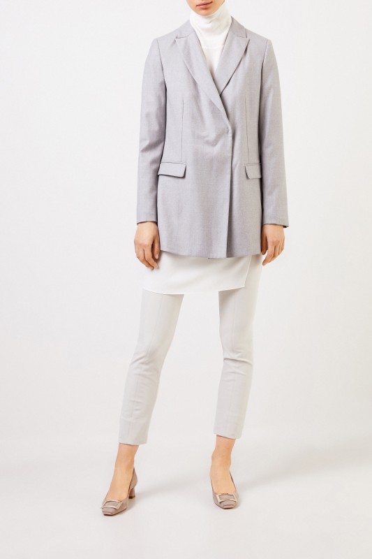 Fabiana Filippi Klassischer Woll-Blazer Grau Melange