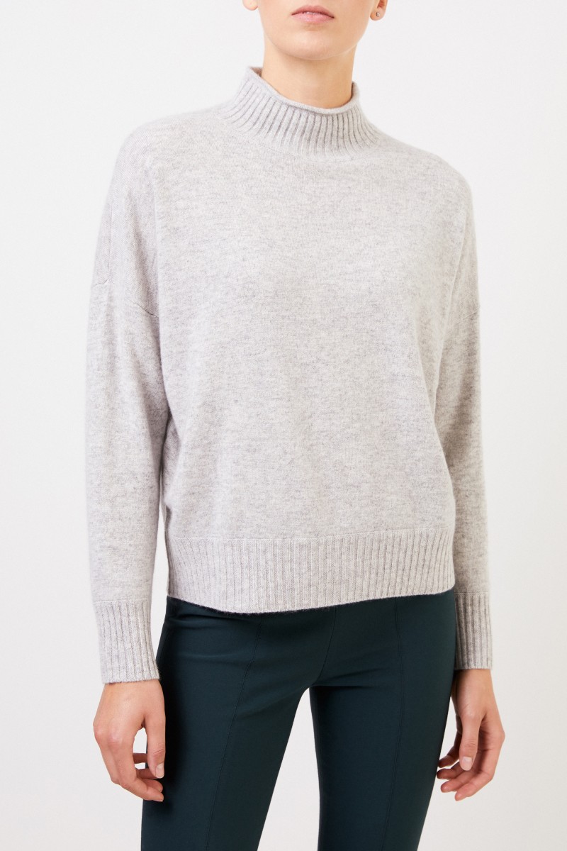 Allude Woll-Cashmere-Pullover mit Turtleneck Grau