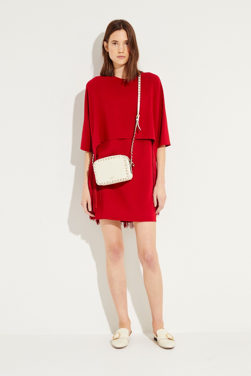 Kleid mit Fransen Bordeaux