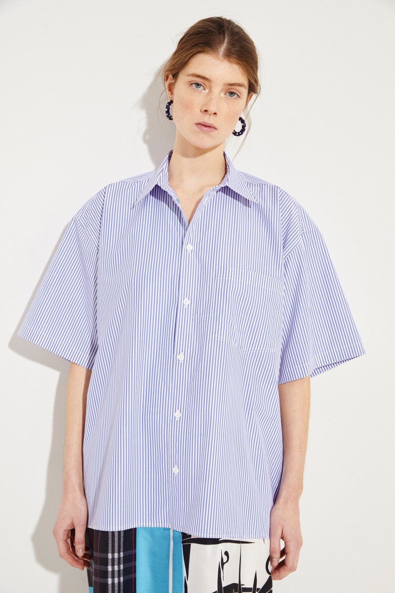 Oversized Hemdblusenkleid Multi