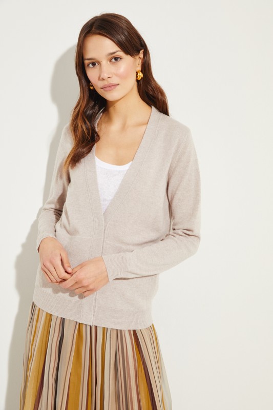 Cashmere-Cardigan Beige
