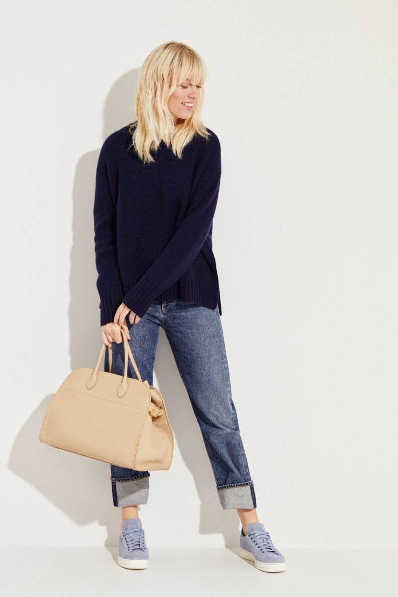 Oversize Cashmere-Pullover 'Chrissy' Blau
