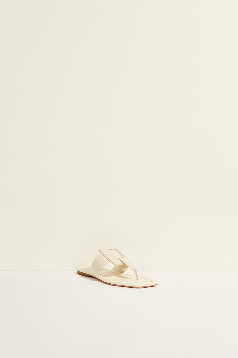 Leder-Sandale 'Viv Sellier Thong' Weiß
