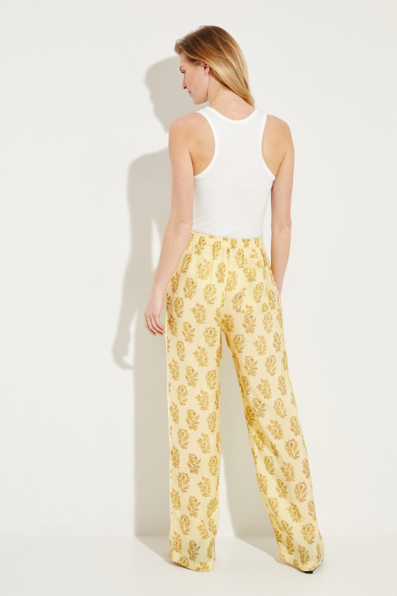 Hose 'Pernelle Flower' mit floralem Print Gelb/Multi