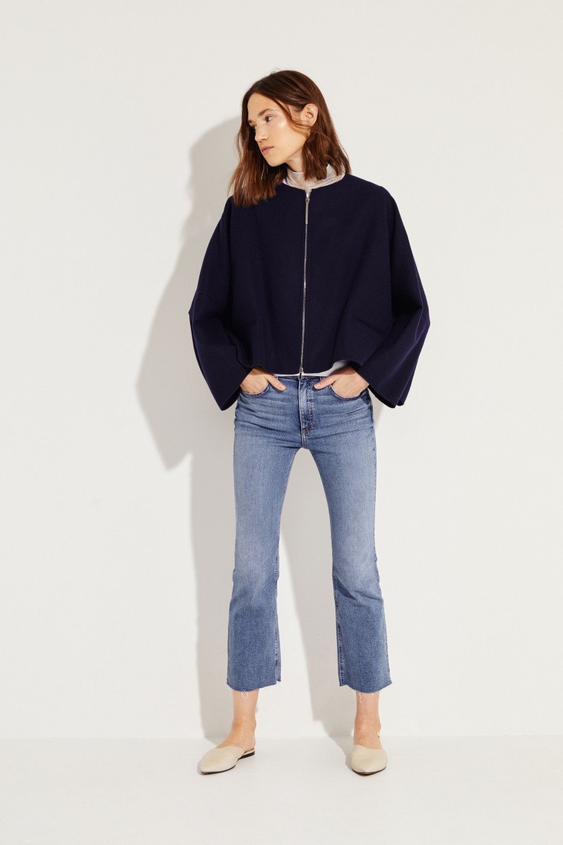 Oversize Wolljacke Marineblau