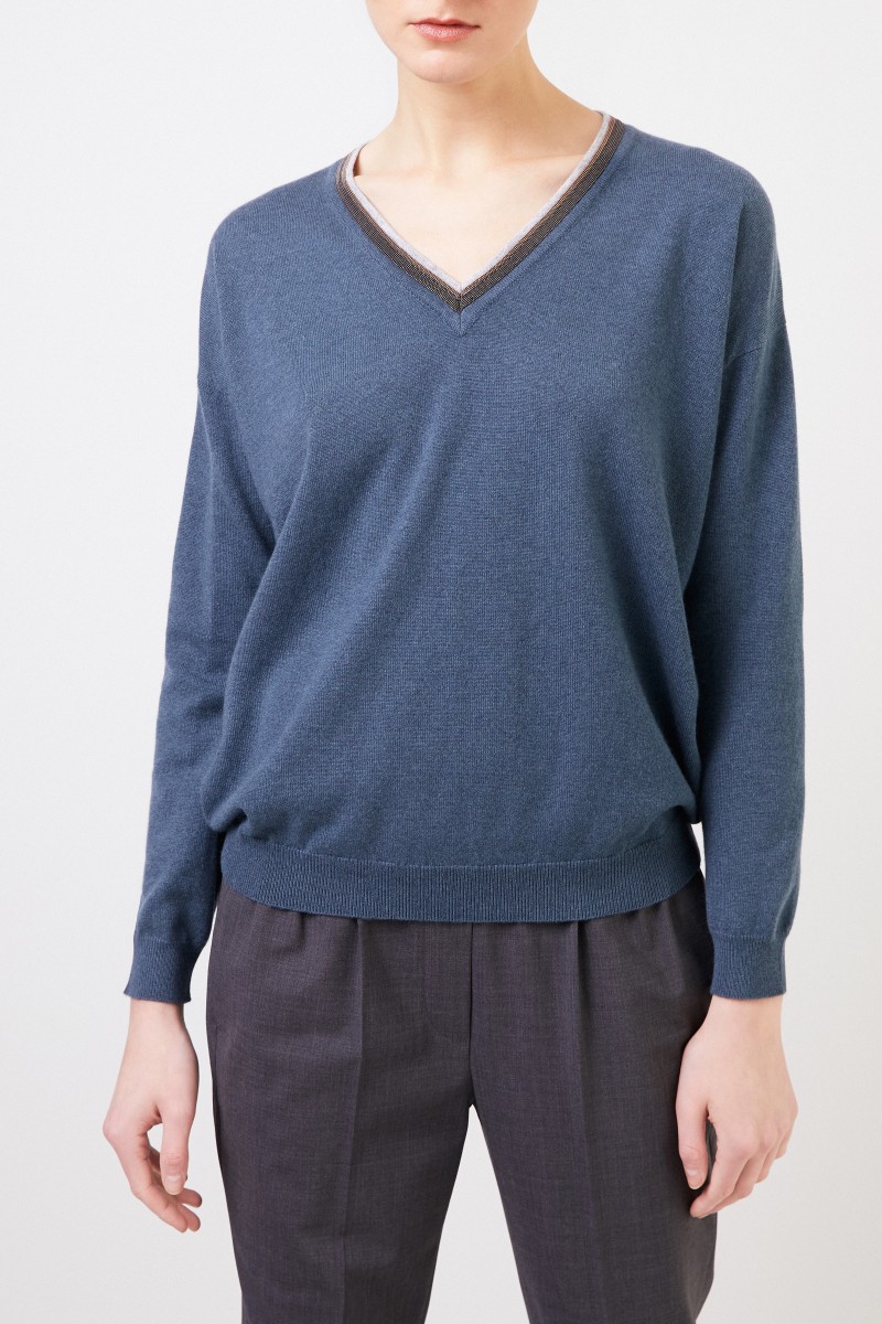 Cashmere-Pullover mit Perlenverzierung