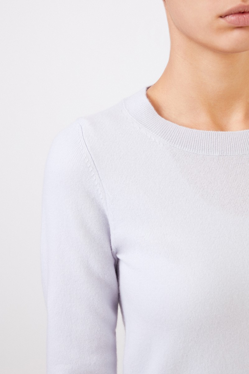 Allude Cashmere-Pullover mit Schlitzen Hellblau