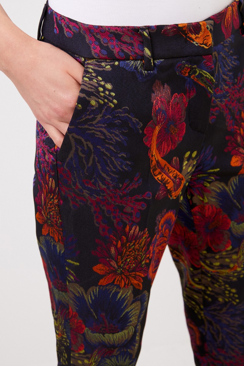 Seductive Hose 'Anni' mit floralem Print Schwarz/Multi